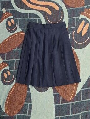 🌈NAVY PLEATED SKIRT-XS